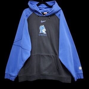 Vintage Duke Blue Devils Hoodie Mens XXL Nike Center Swoosh Basketball Y2K READ
